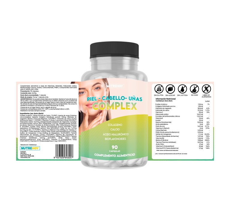 Piel, cabello, uñas complex