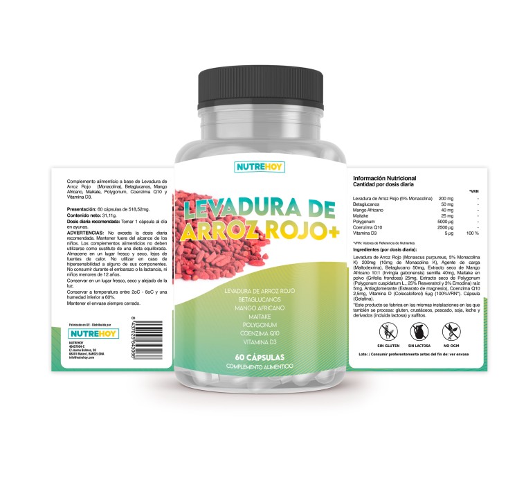 Levadura de arroz rojo con Q10 Nutrehoy