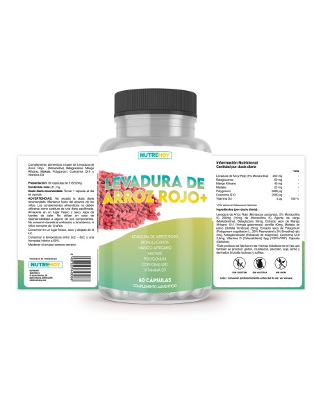 Levadura de arroz rojo con Q10 Nutrehoy